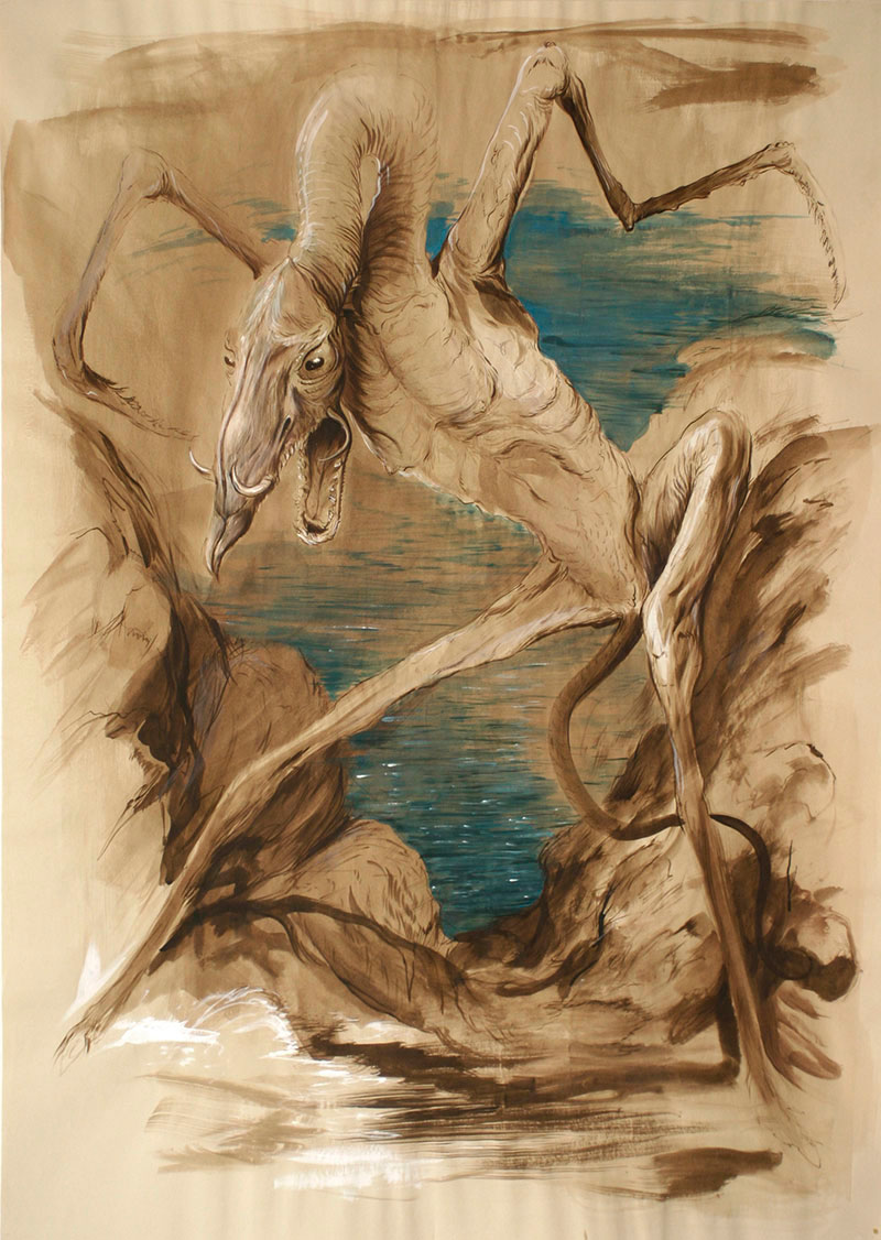 Monstruo o Fragmento de La tentación de San Antonio, 1645, Salvator Rosa (Florencia,Palacio Pitti) 2015 Tinta y acuarela sobre papel 100 x 70 cm