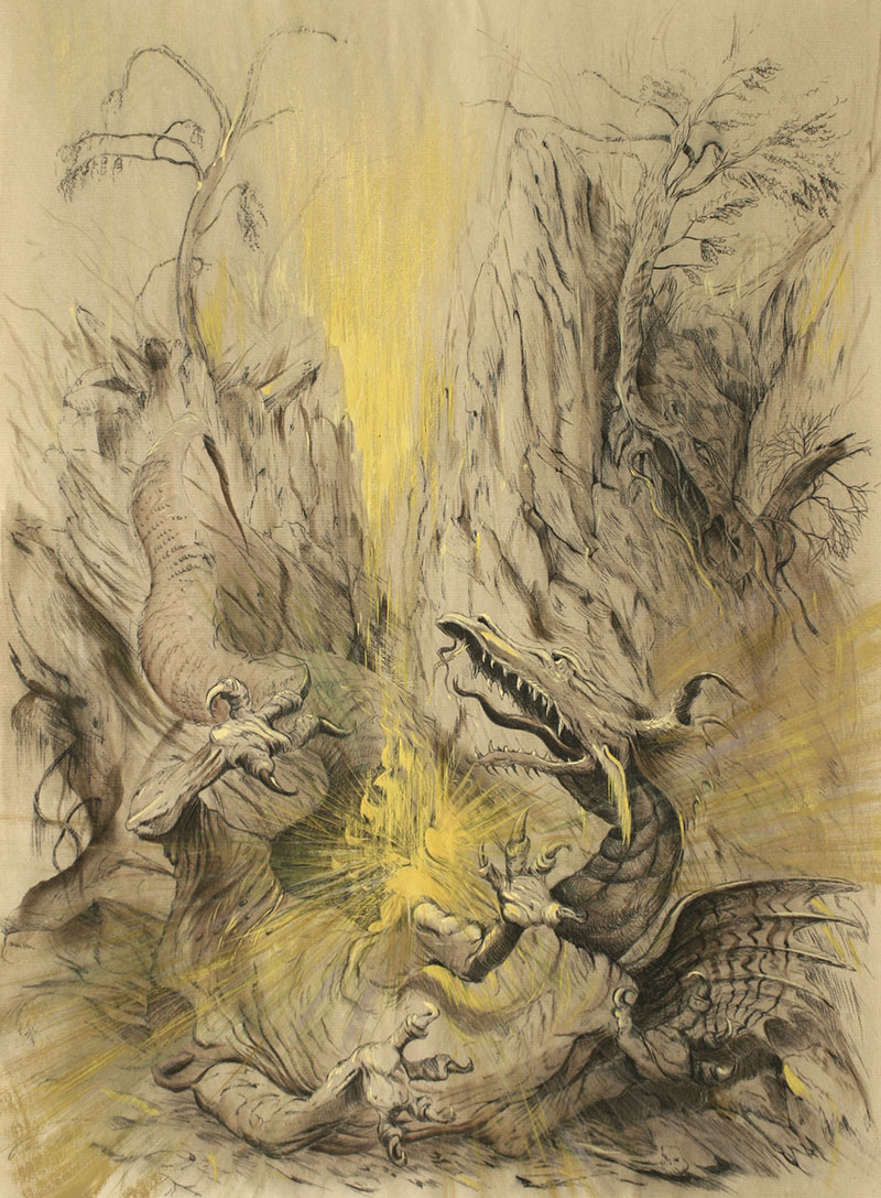 Dragón o fragmento de Jason y el Dragón, ca. 1663-64, Salvator Rosa (NY, Met Museum) 2015 Tinta y acrílico sobre papel 47 x 34,5 cm